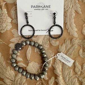 Park Lane Black and Silver Earrings Bracelet Sparkle Box set new in box
